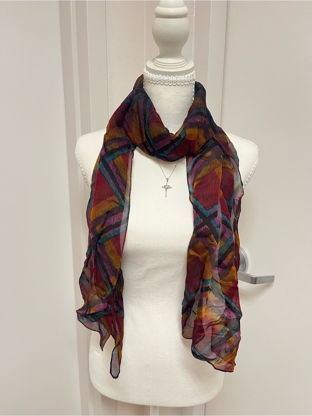 Lightweight Multicolor Plaid Scarf - Women Accessories